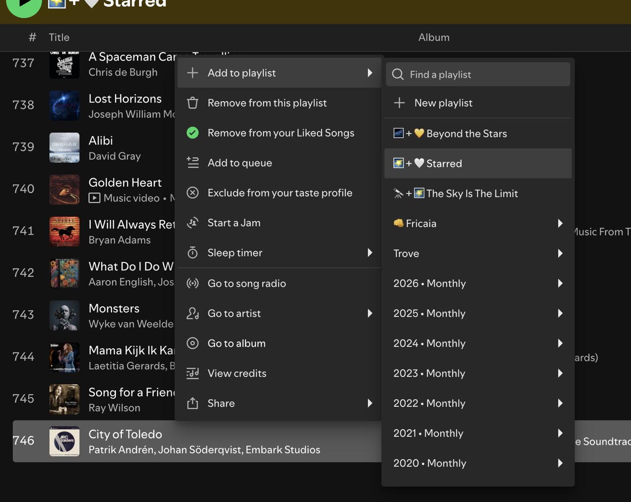 Add duplicate song via menus