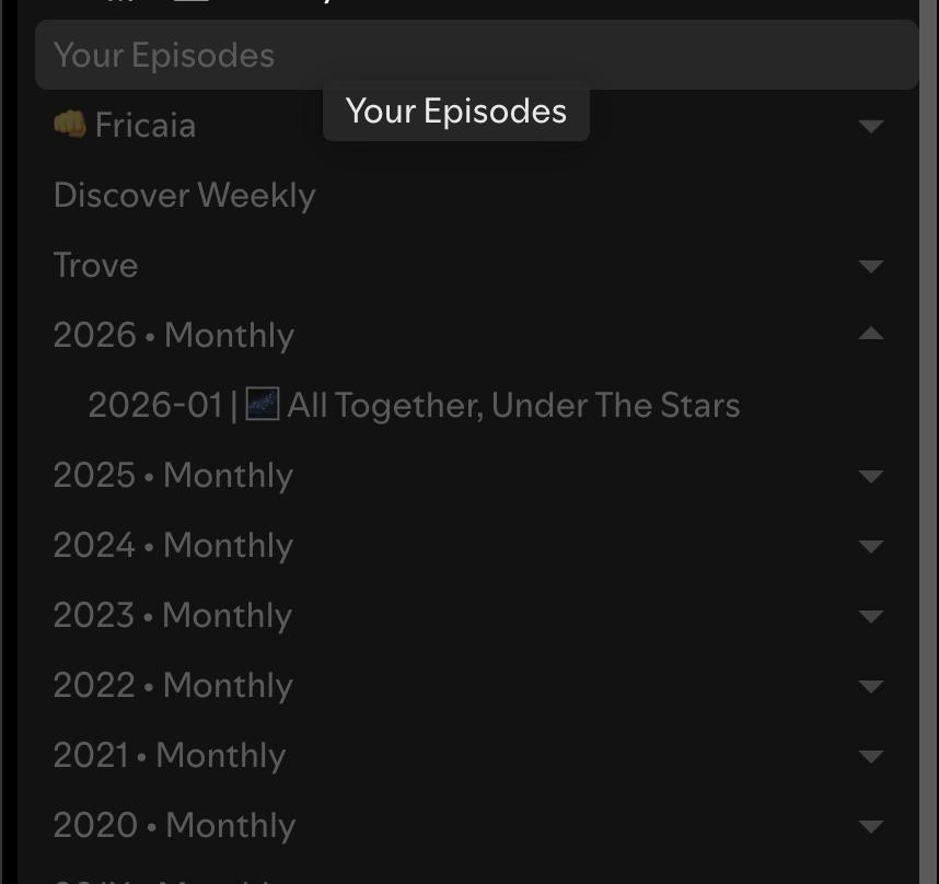 Spotify "your episodes" can not be moved