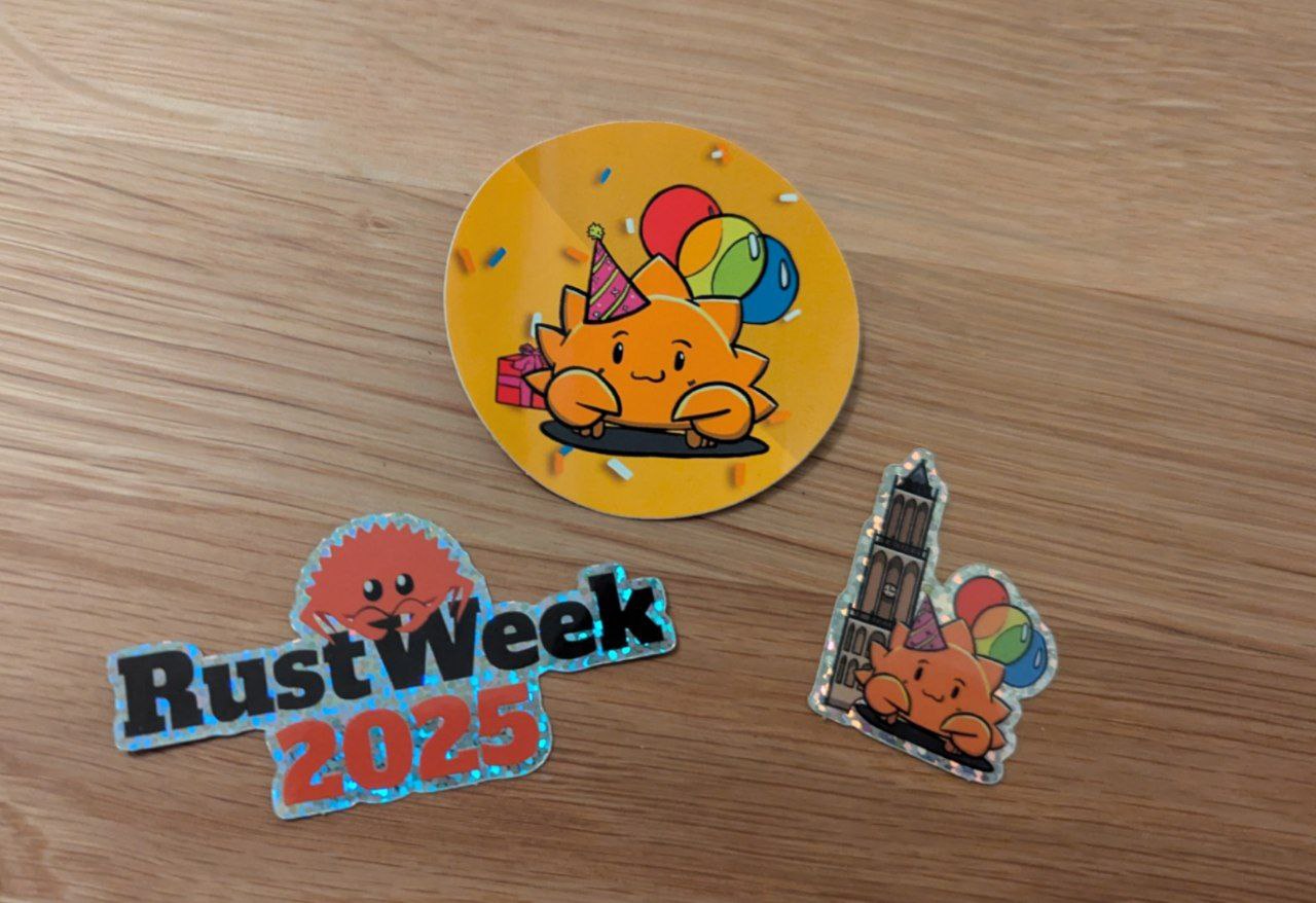 A small sample of stickers at RustWeek